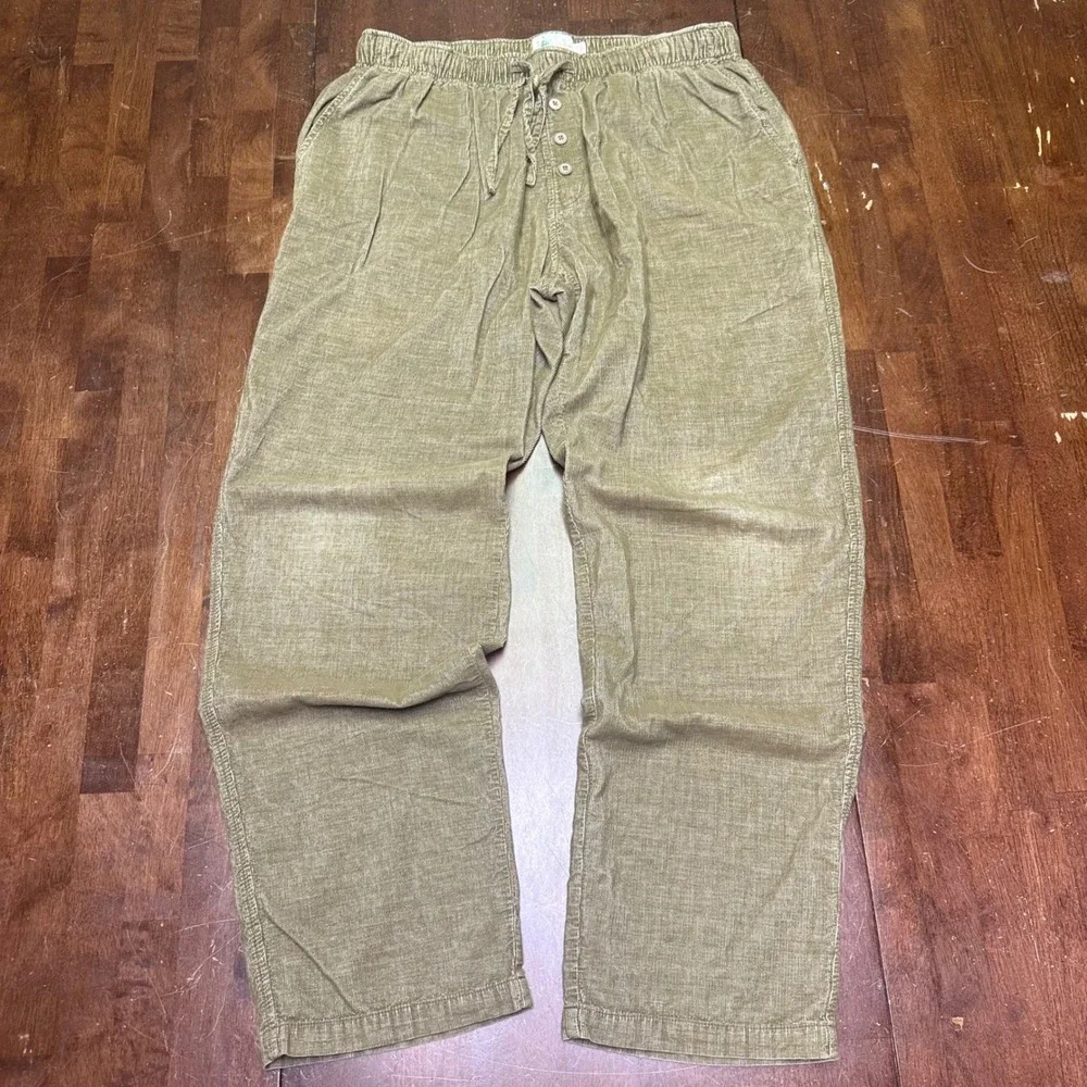 The Territory Ahead Corduroy Pants Mens L 32x30 Olive Green Elastic Waist Cotton